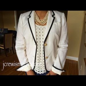 J Crew white Linen Schoolboy Blazer